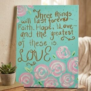 Faith, Hope, and Love Canvas and Wall Decor